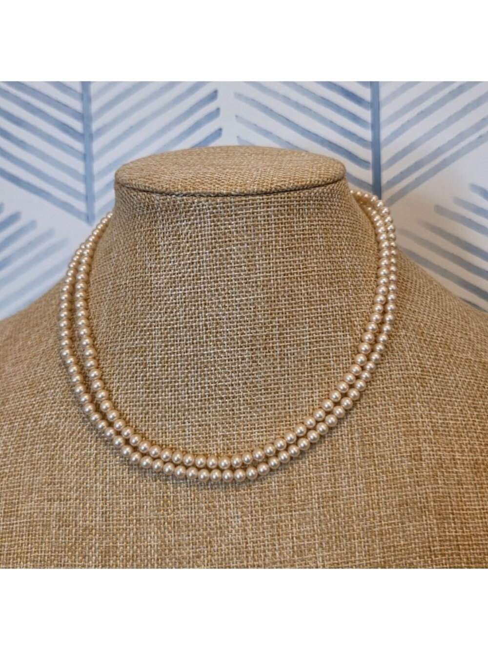 Danecraft Vintage Knotted 4m Fugi Pearl Necklace 30” 1960s New